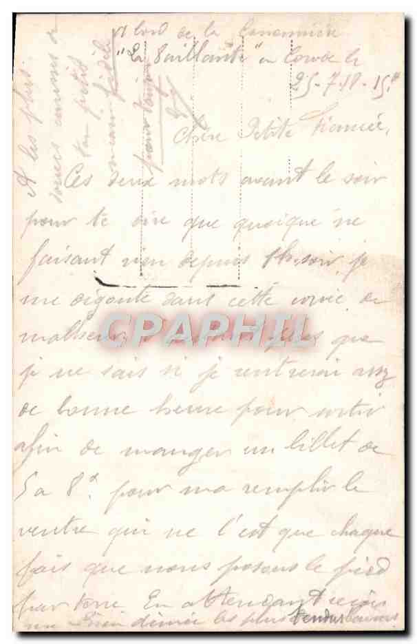CPA Fantaisie Femme Homme Marin Bateau — Rückseite