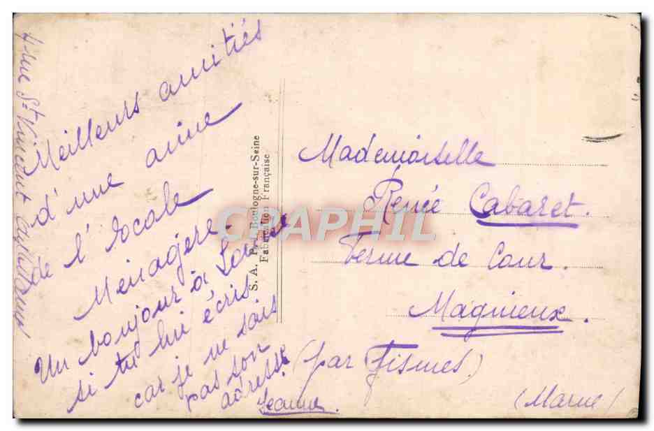 CPA Fantaisie Femme — Rückseite