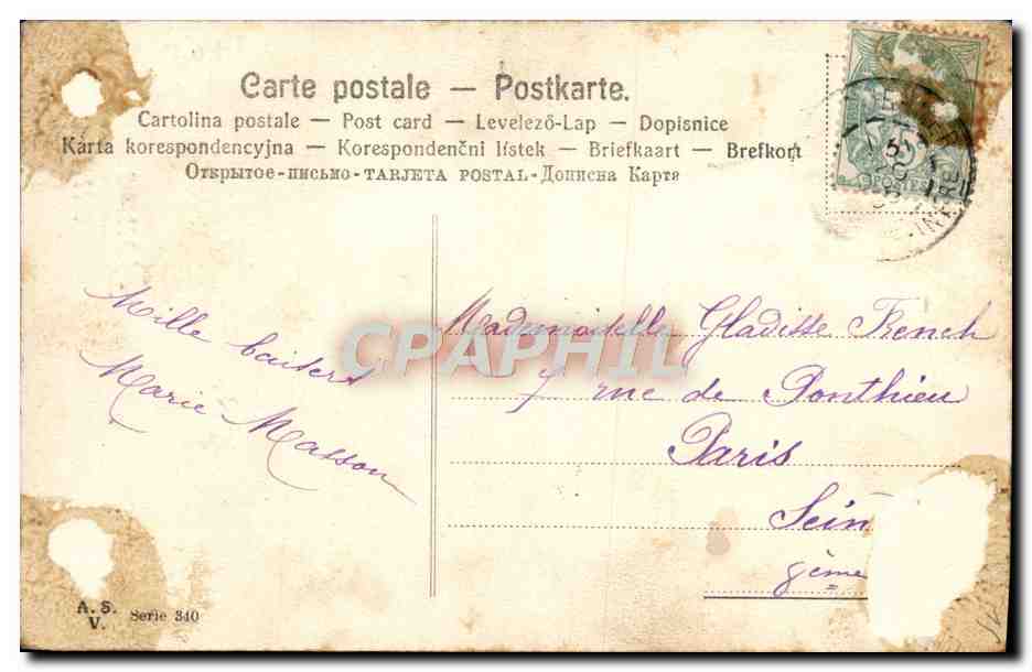 CPA Fantaisie Enfant Gui — Rückseite