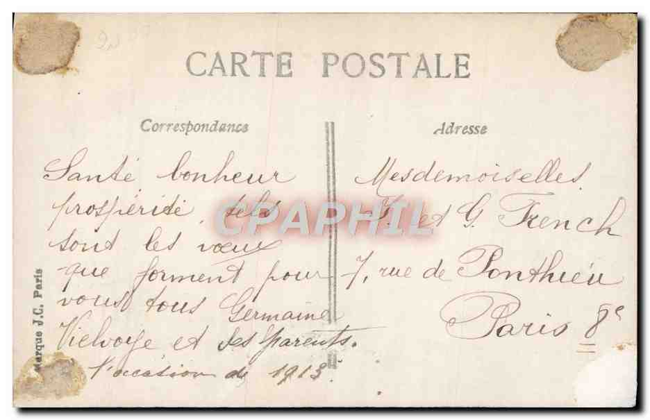 CPA Fantaisie Enfants — Rückseite