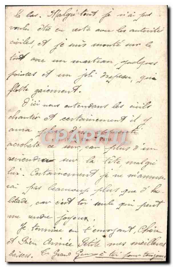 CPA Fantaisie Homme Marin — Verso