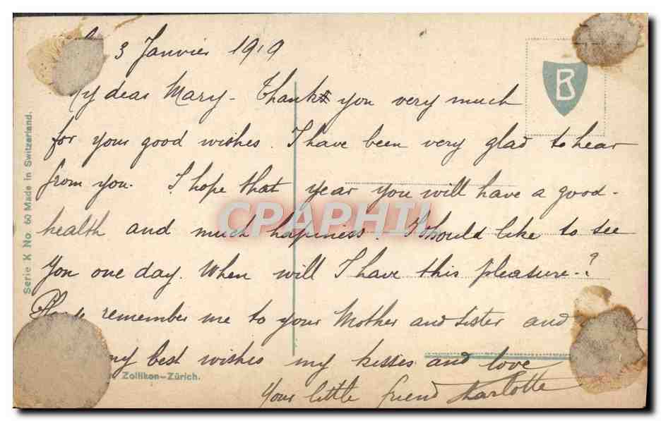 CPA Fantaisie Fleurs — Verso