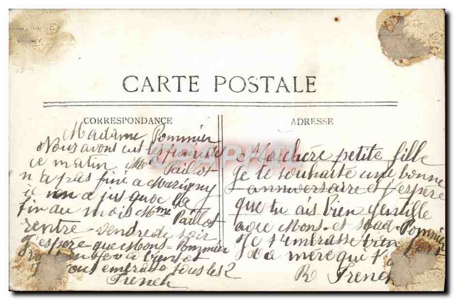 CPA Fantaisie Enfant Anniversaire  — Rückseite