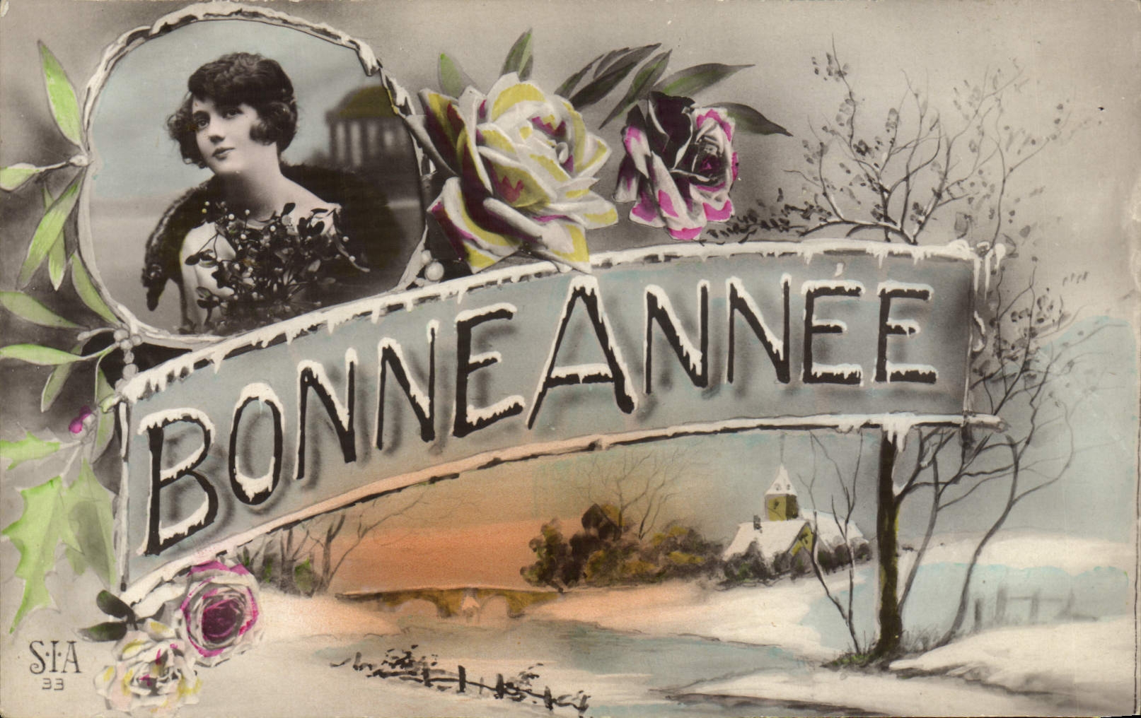 CPA Fantaisie Femme Bonne annee
