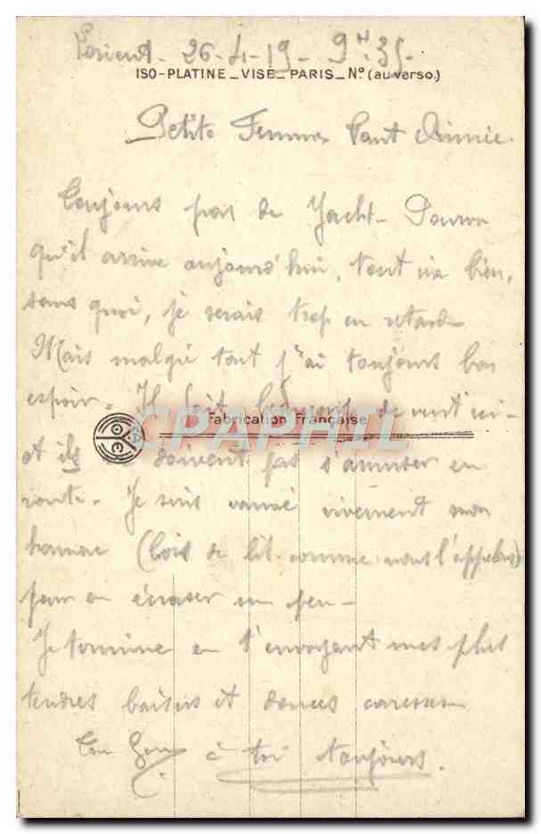 CPA Fantaisie Femme Marin Militaria — Verso