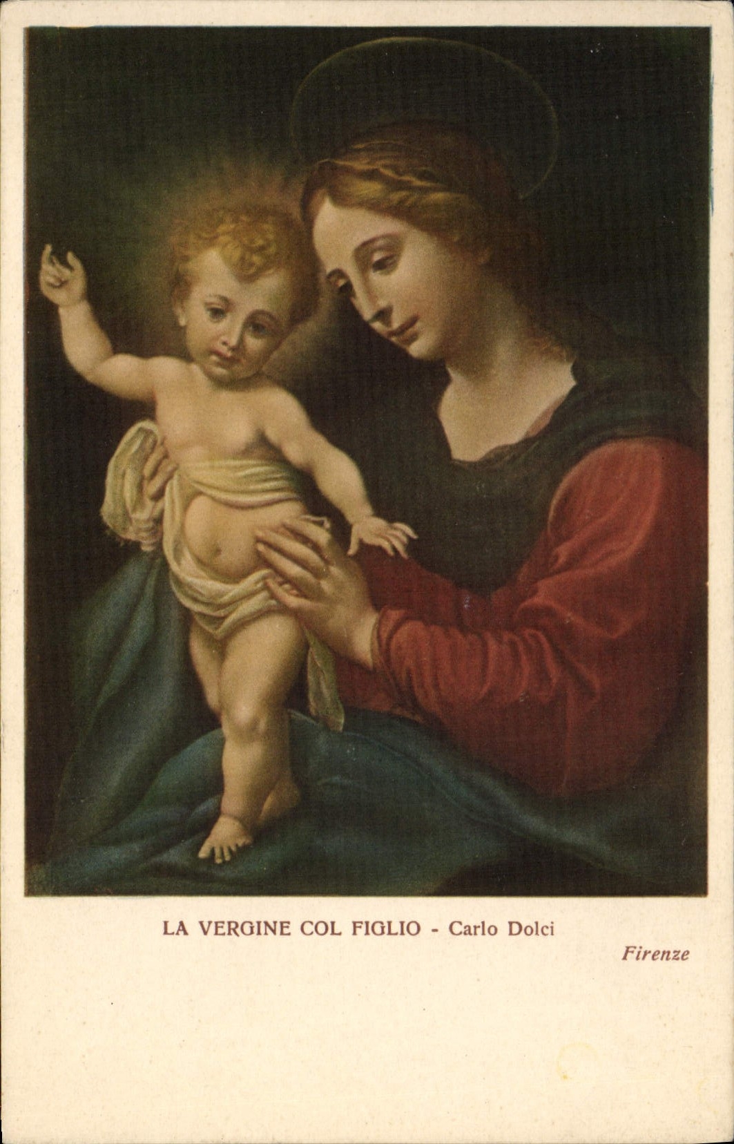 CPA Fantaisie La Vergine col Foglio Carlo Dolci Firenze