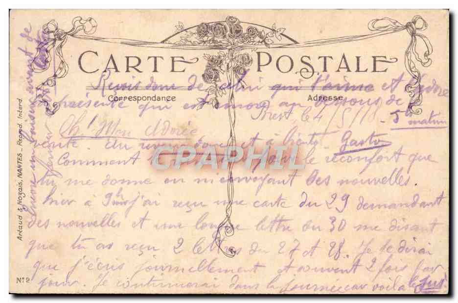 CPA Fantaisie Mille tendresses 2eme depot Fleurs Colombe  — Rückseite