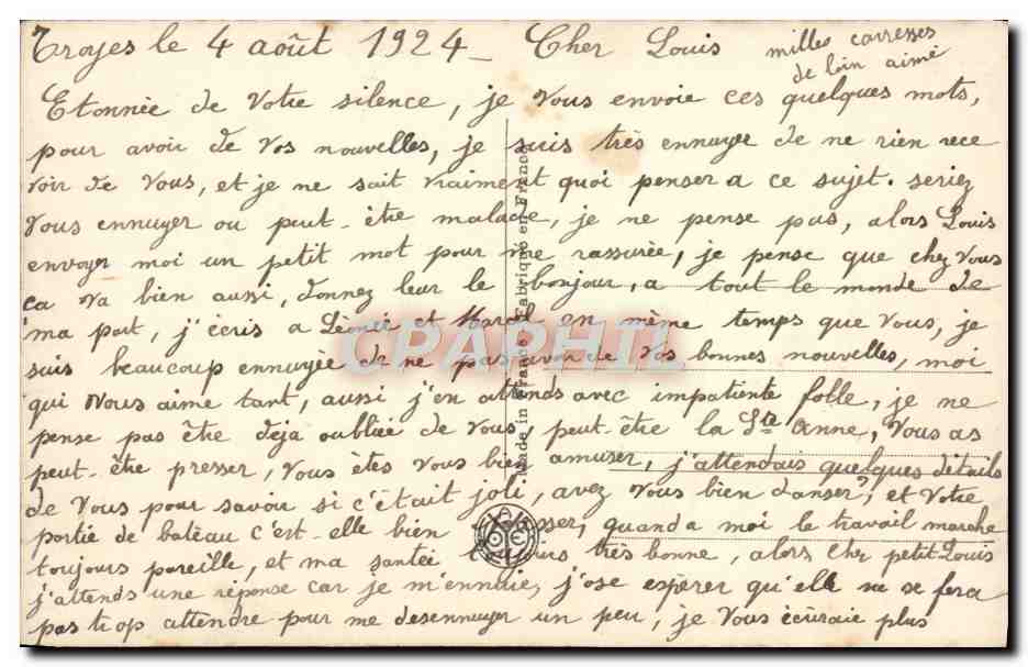 CPA Fantaisie Femme — Verso