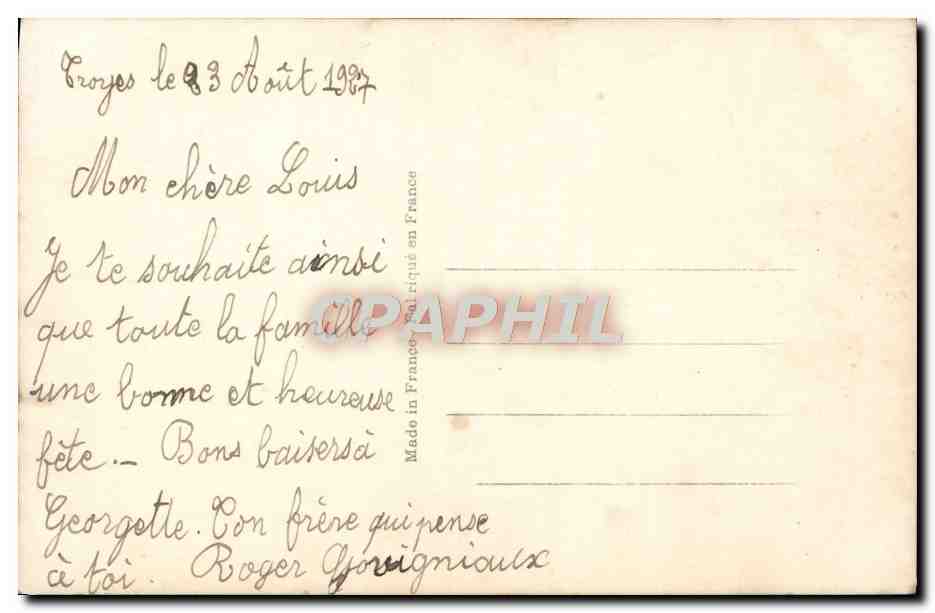 CPA Fantaisie Enfant — Rückseite