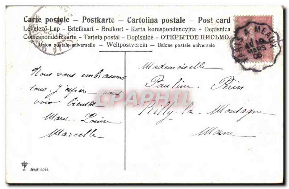 CPA Fantaisie Femme — Verso