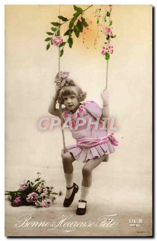 CPA Fantaisie Enfant Balancoire