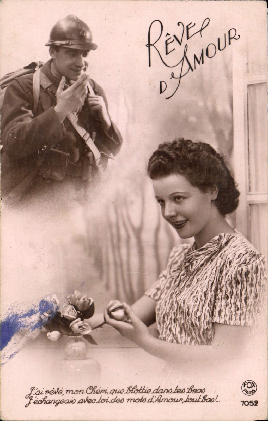 CPA Fantaisie Femme Soldat Militaria 