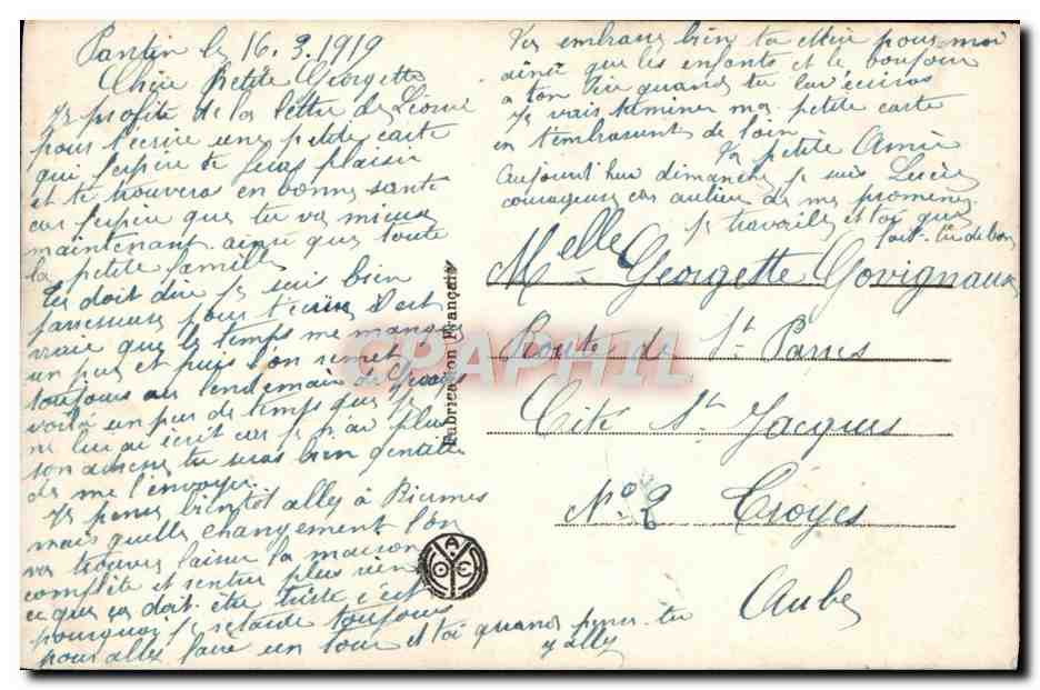 CPA Fantaisie Femme — Verso