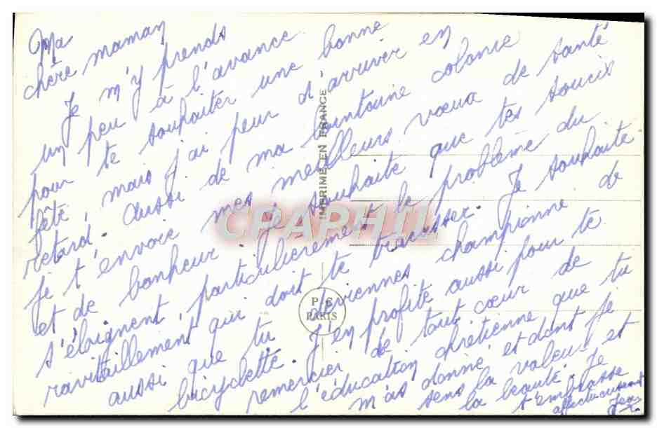 CPA Fantaisie Fleurs Fer a cheval Rose — Back