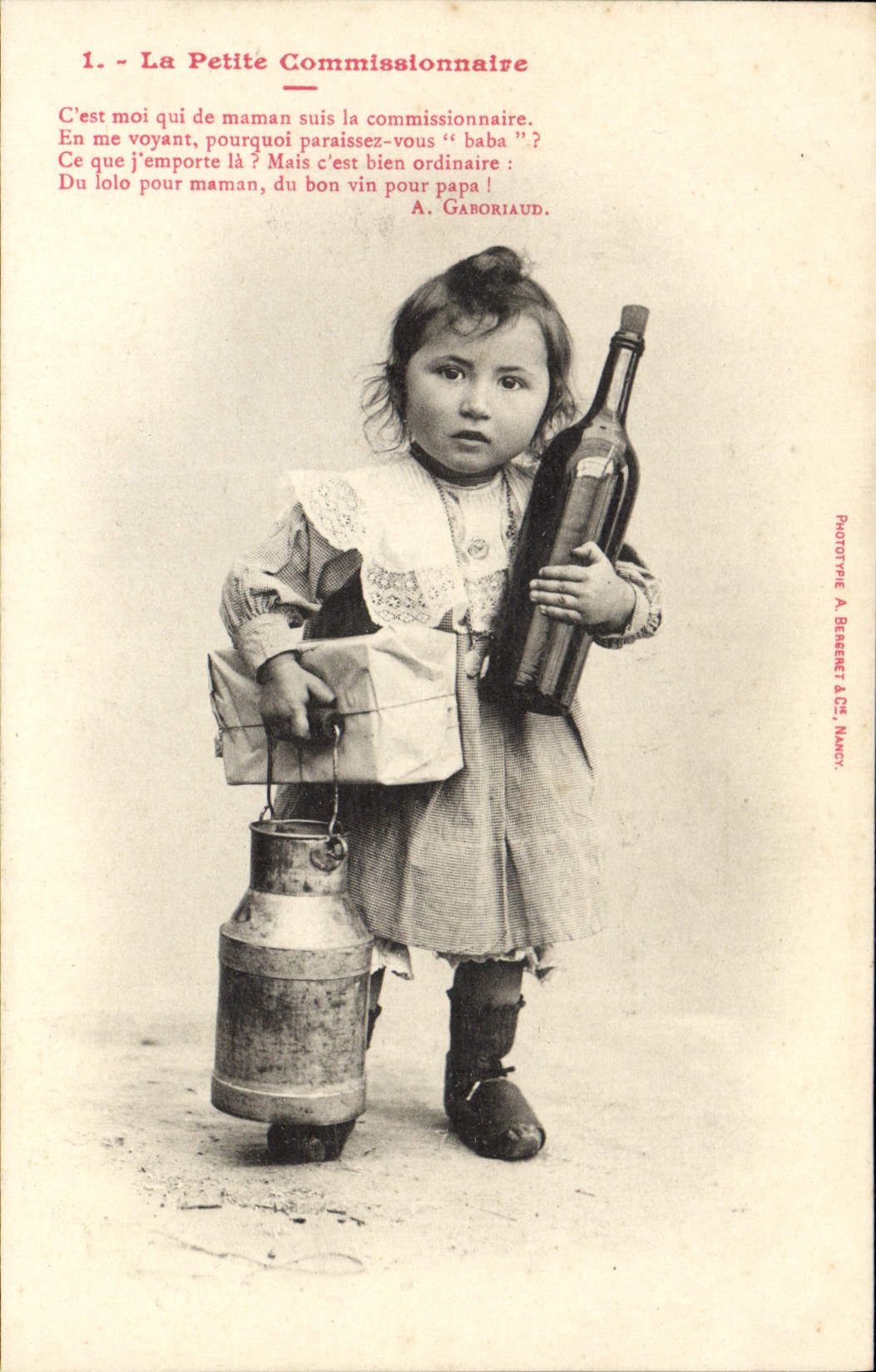 CPA Fantaisie Enfant Le petit commissionnaire