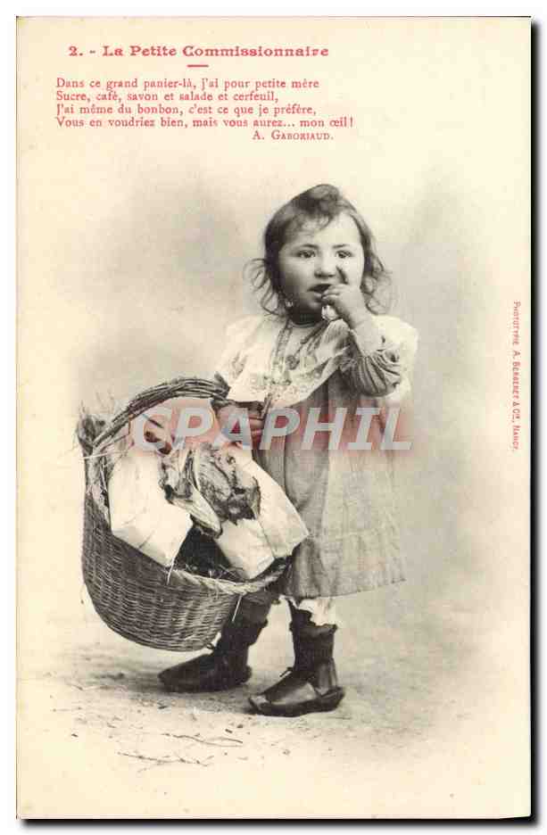 CPA Fantaisie Enfant Le petit commissionnaire