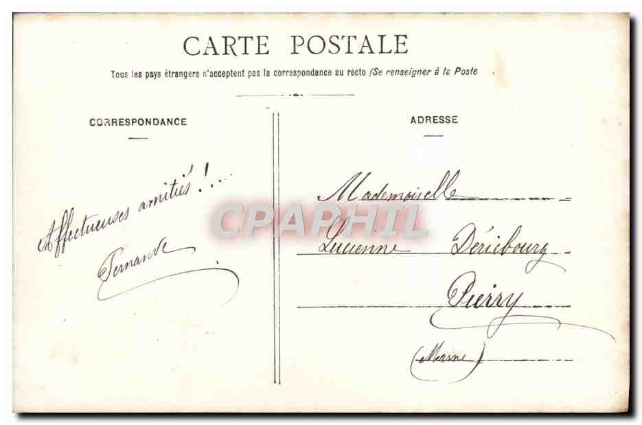 Jeune femme en robe rose — scène de jardin — éditée par A & S, n° 585 — Rückseite