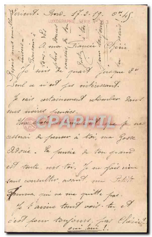 CPA Fantaisie  — Verso