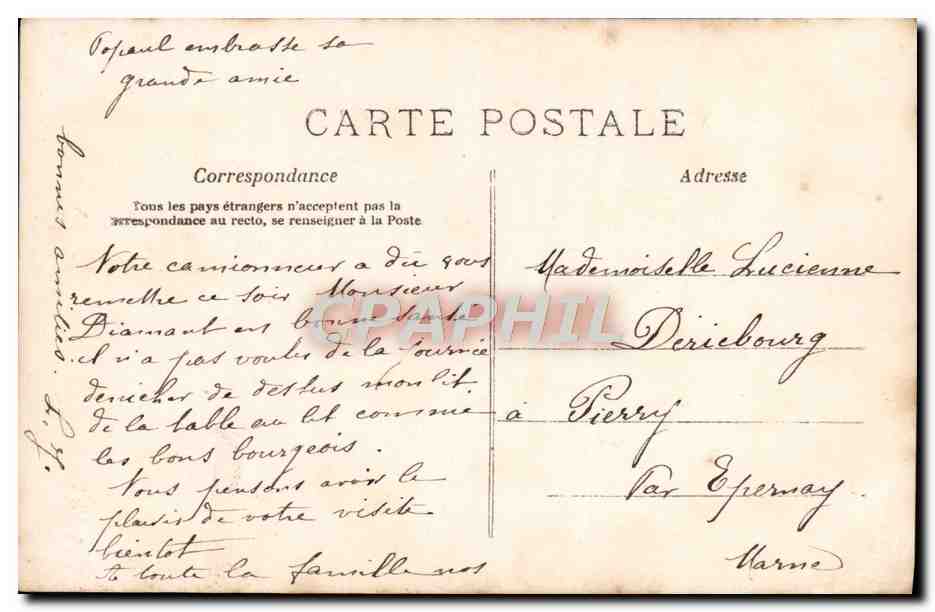Famille en jardin — scène de vie — A.N. Paris, n° 486 — Reverso