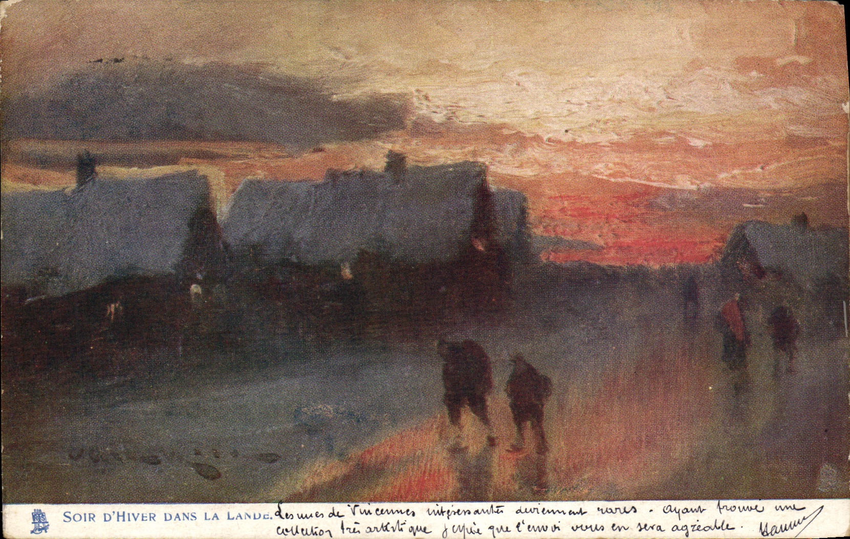 CPA Fantaisie Soir d'hiver dans la lande 