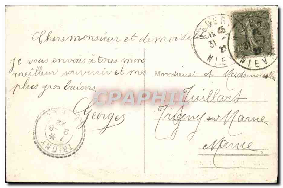 Vintage Postcard Legend of Saint Saulge The Firefighter — Back