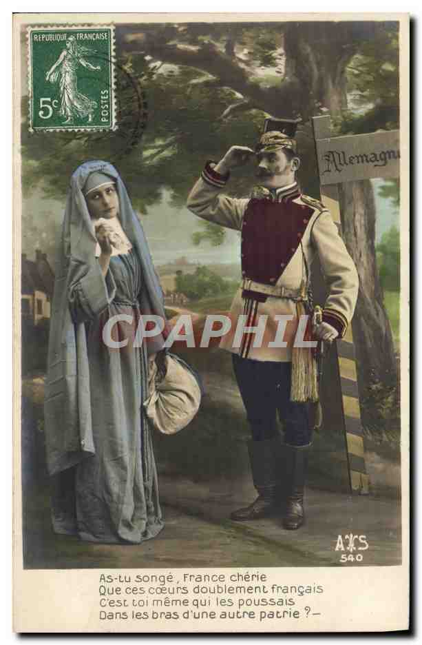 Soldat français et femme en voile — France chérie — ATS 540
