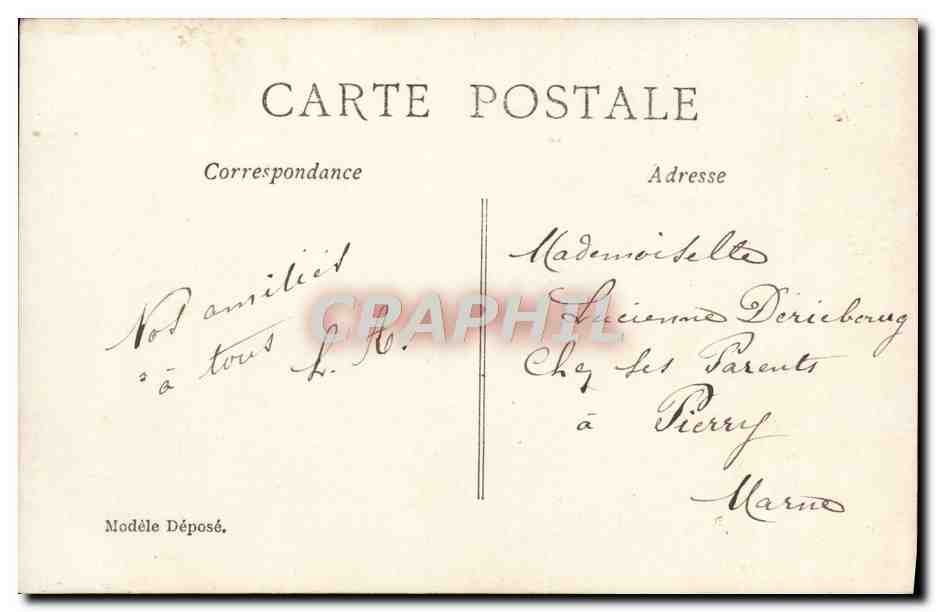 Soldat français et femme en voile — France chérie — ATS 540 — Verso