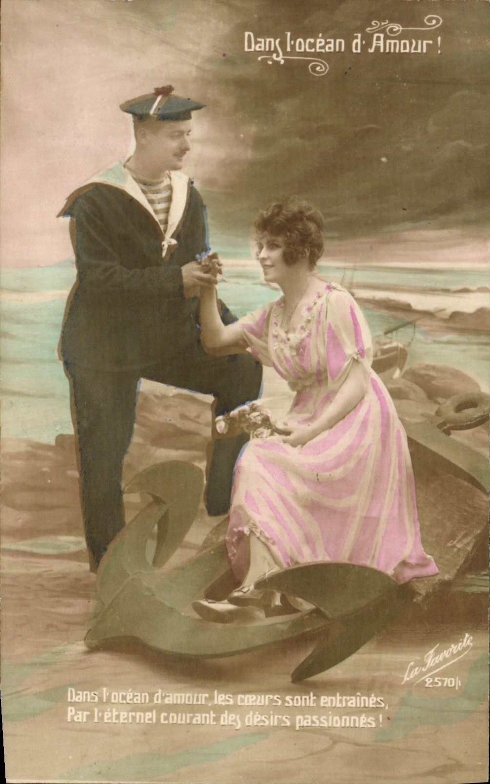 Sailor and woman on an anchor — Dans l’océan d’Amour! — La Favorite 2570