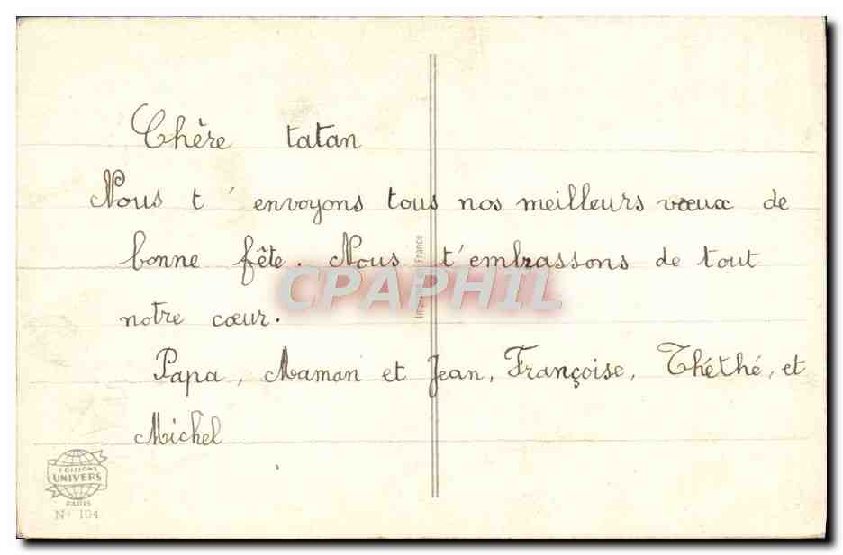 CPA Fantaisie Fleurs Fer a cheval — Verso