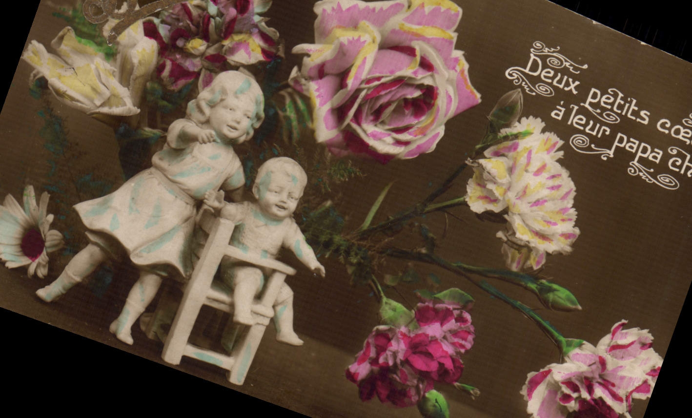 CPA Fantaisie Fleurs Santons 