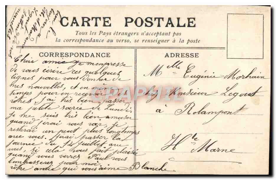 CPA Fantaisie Femme — Rückseite