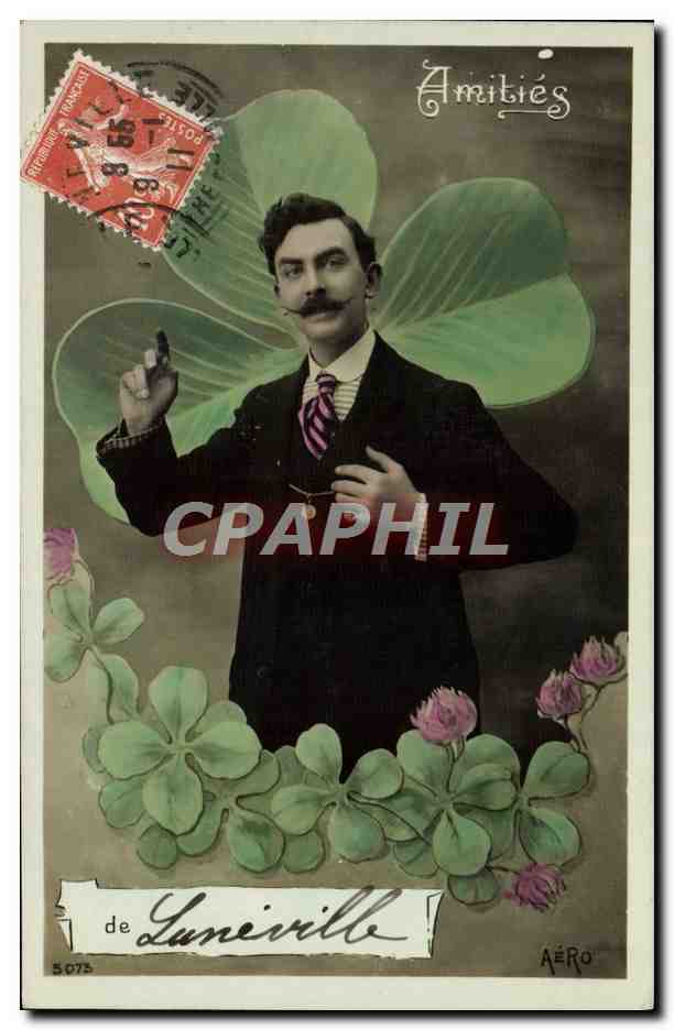CPA Fantaisie Homme Trefle Luneville