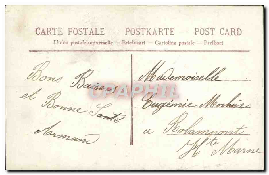 CPA Fantaisie Homme Trefle Luneville — Rückseite