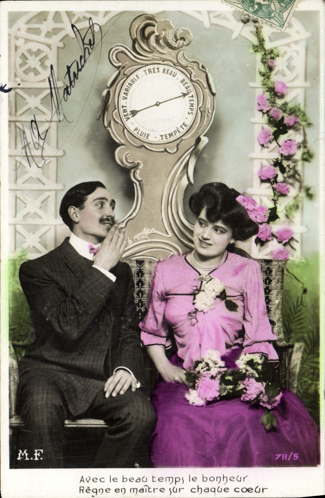 CPA Fantaisie Femme Barometre