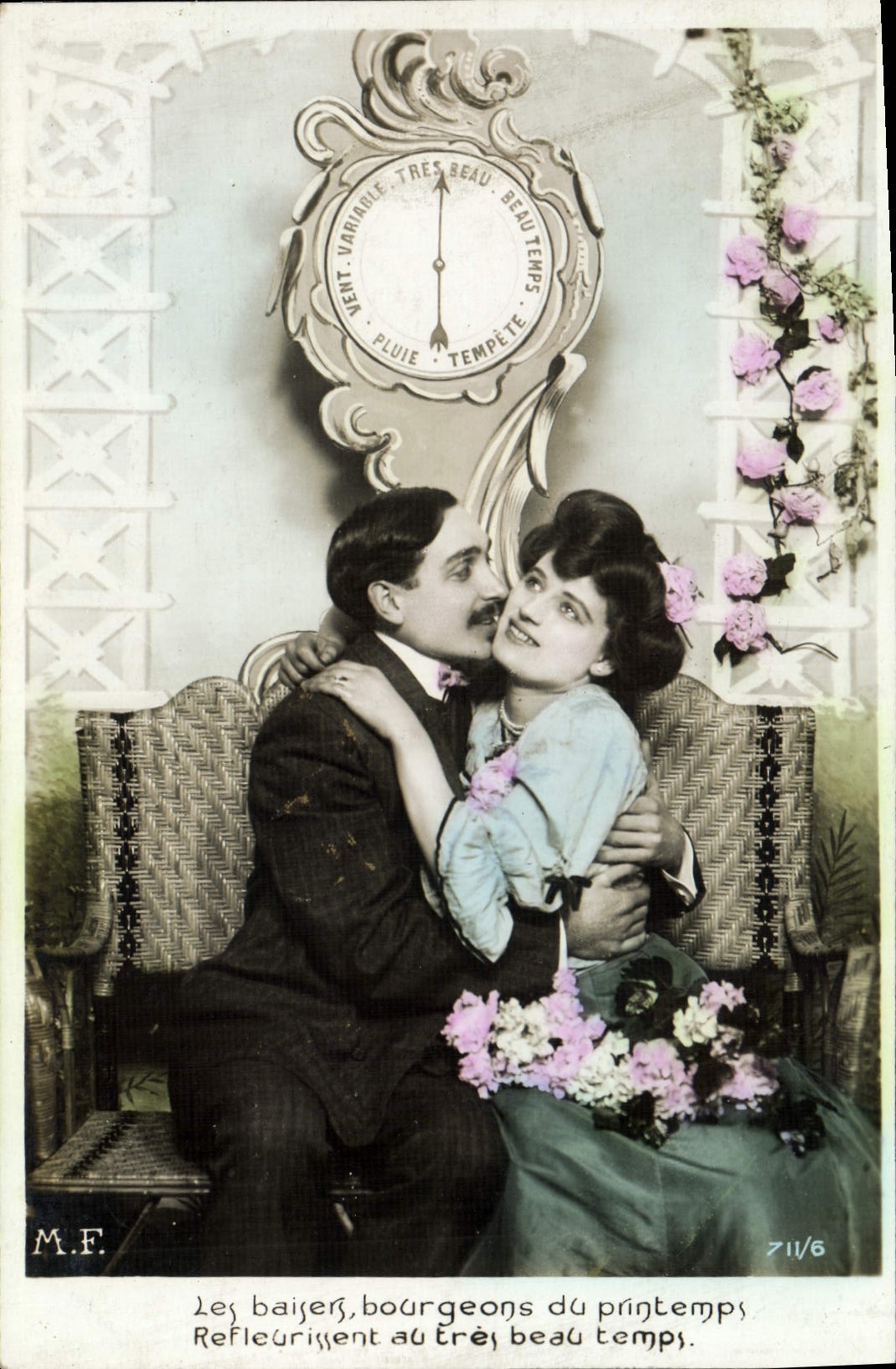 CPA Fantaisie Femme Barometre