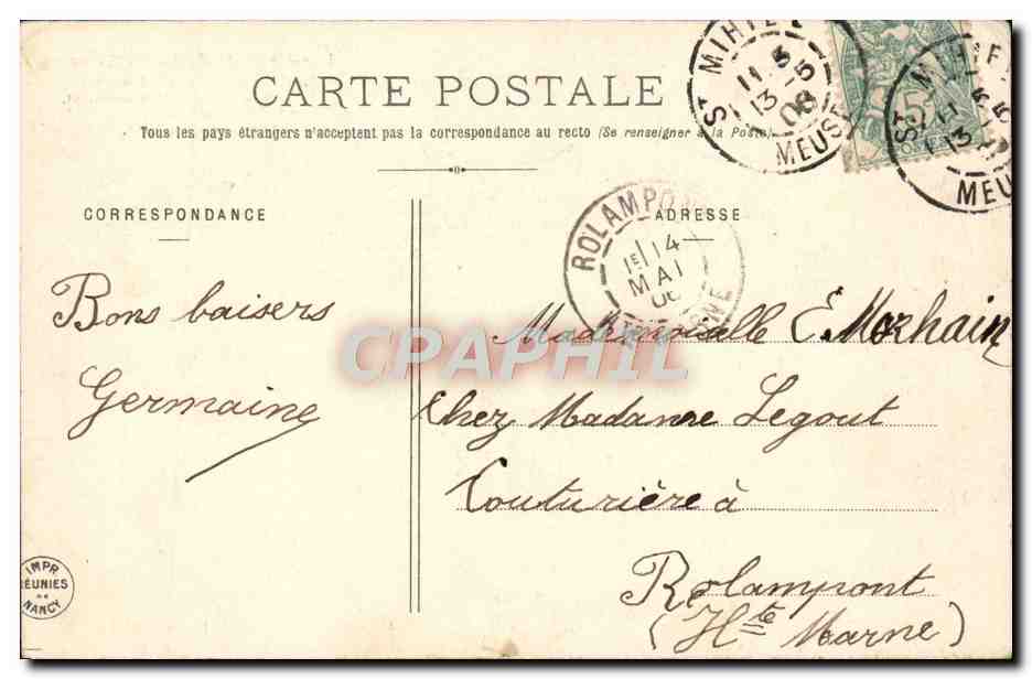 CPA Fantaisie Femme Le cafe de la parisienne  — Rückseite