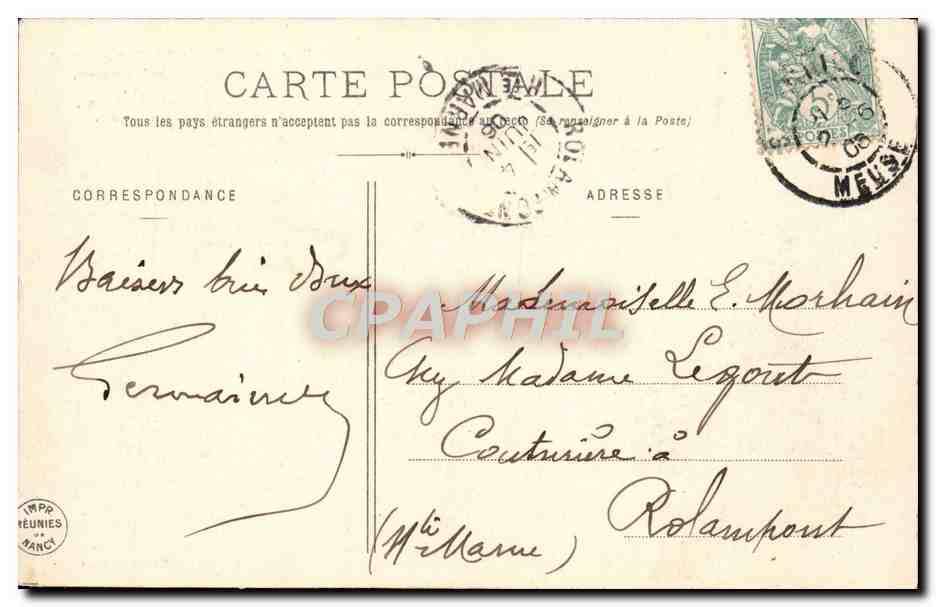 Femme au café — Le Café de la Parisienne — Edition Bergeret — Verso
