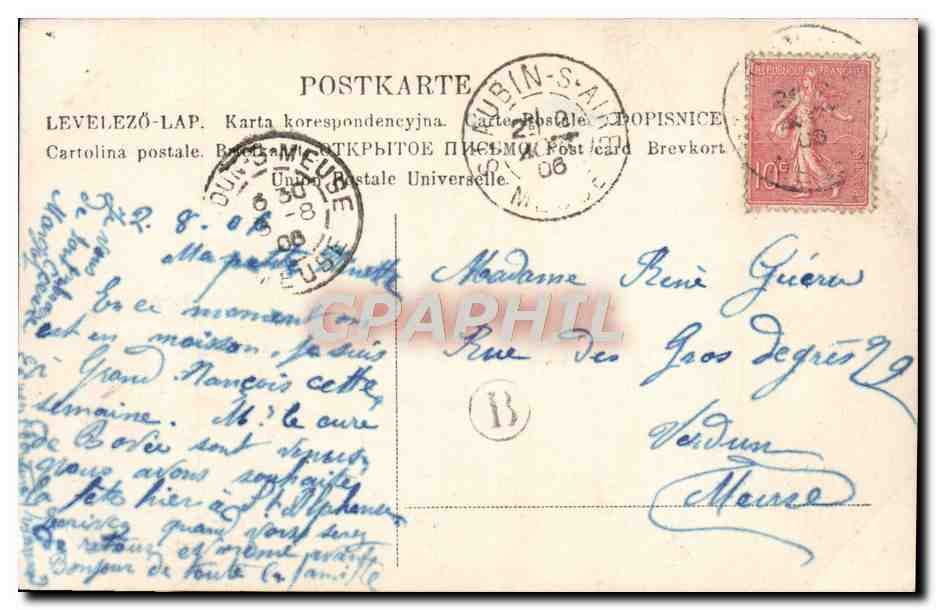 CPA Fantaisie Femme — Verso