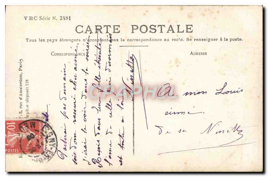 CPA Fantaisie Femme — Verso