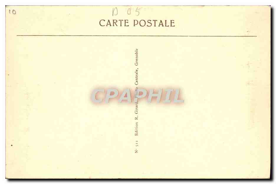 Panorama de Belledonne sur la Meije et le Massif de l'Oisans — Grande Lance d'Allemont (2844 m.) — Édition R. Girard, Grenoble — Verso