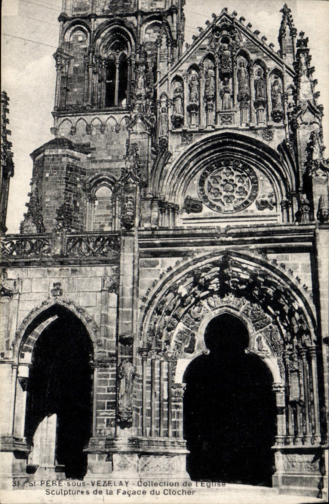St-Père-sous-Vézelay — Sculptures de la façade du clocher — Collection de l'église