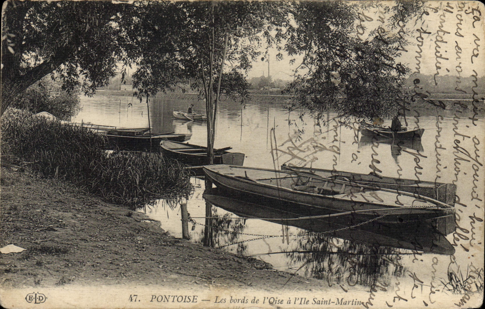 CPA Pontoise Les Bords de L'Oise a l'ile Saint Martin