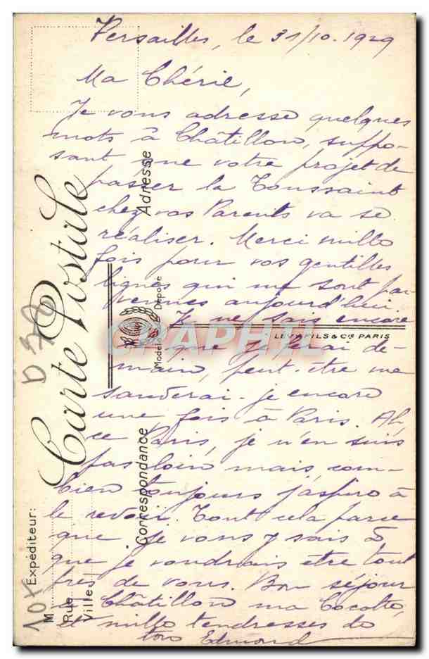 Versailles — Le Grand Trianon — Le Salon des Glaces — Table du Conseil en chêne de Malabar d'un seul morceau, mesurant 2 m 60 de diamètre — LL — Verso