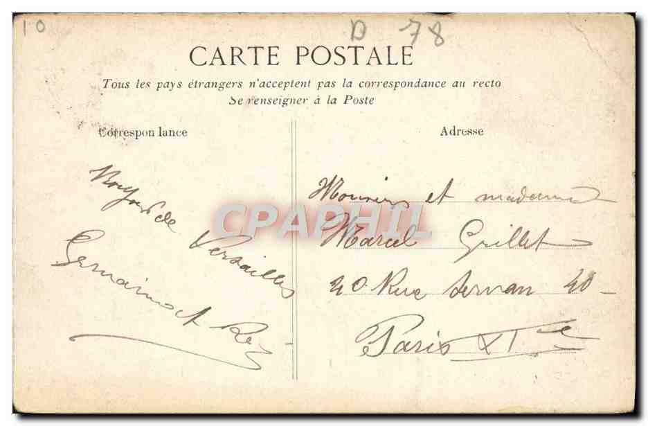 CPA Versailles Le Grand Trianon Chambre a coucher de Napoleon 1er — Verso