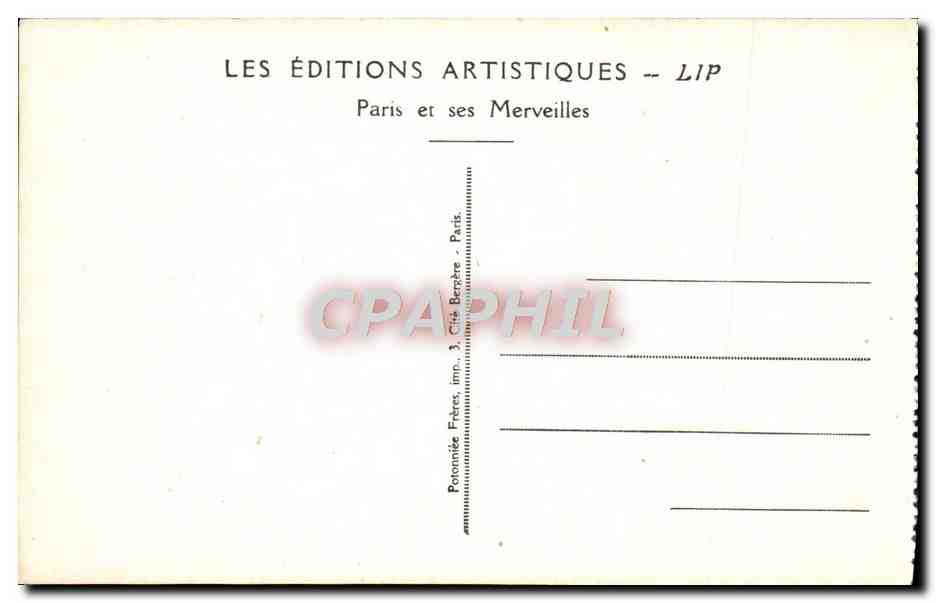 CPA Paris Le Pantheon Le Monument De La Convention Nationale Par Sicard — Rückseite