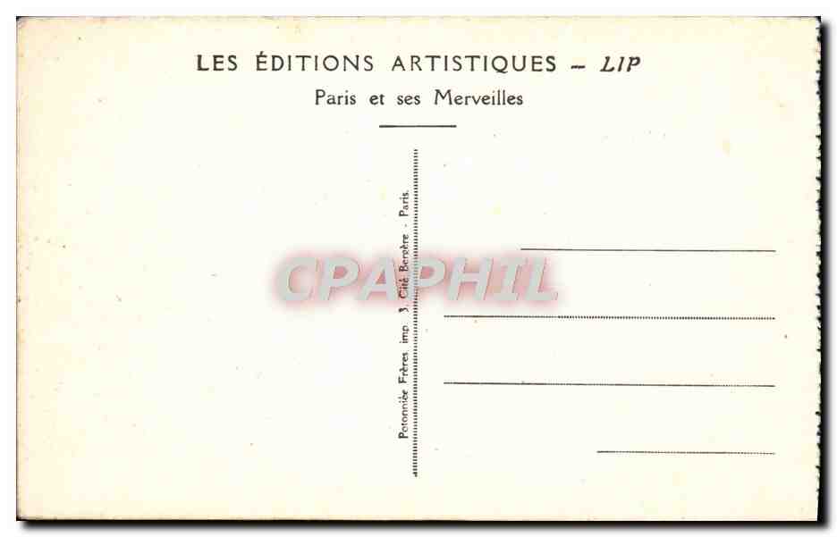 CPA Paris Le Pantheon Par Soufflot — Rückseite