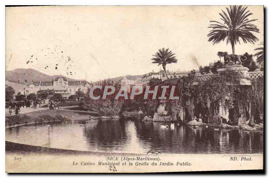 CPA Nice Le Casino Municipal Et La Grotte Du Jardin Public