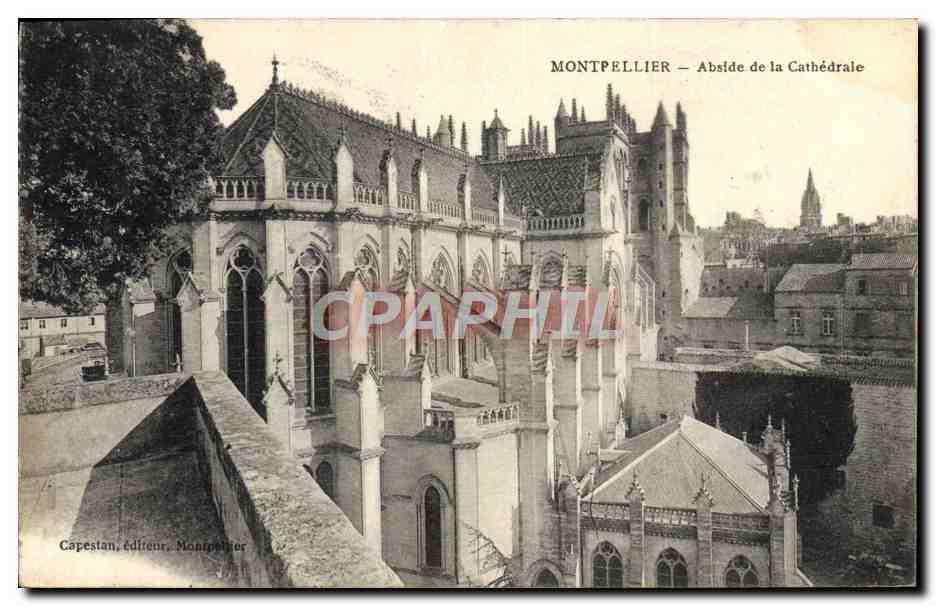 CPA Montpellier Abside De La Cathedrale