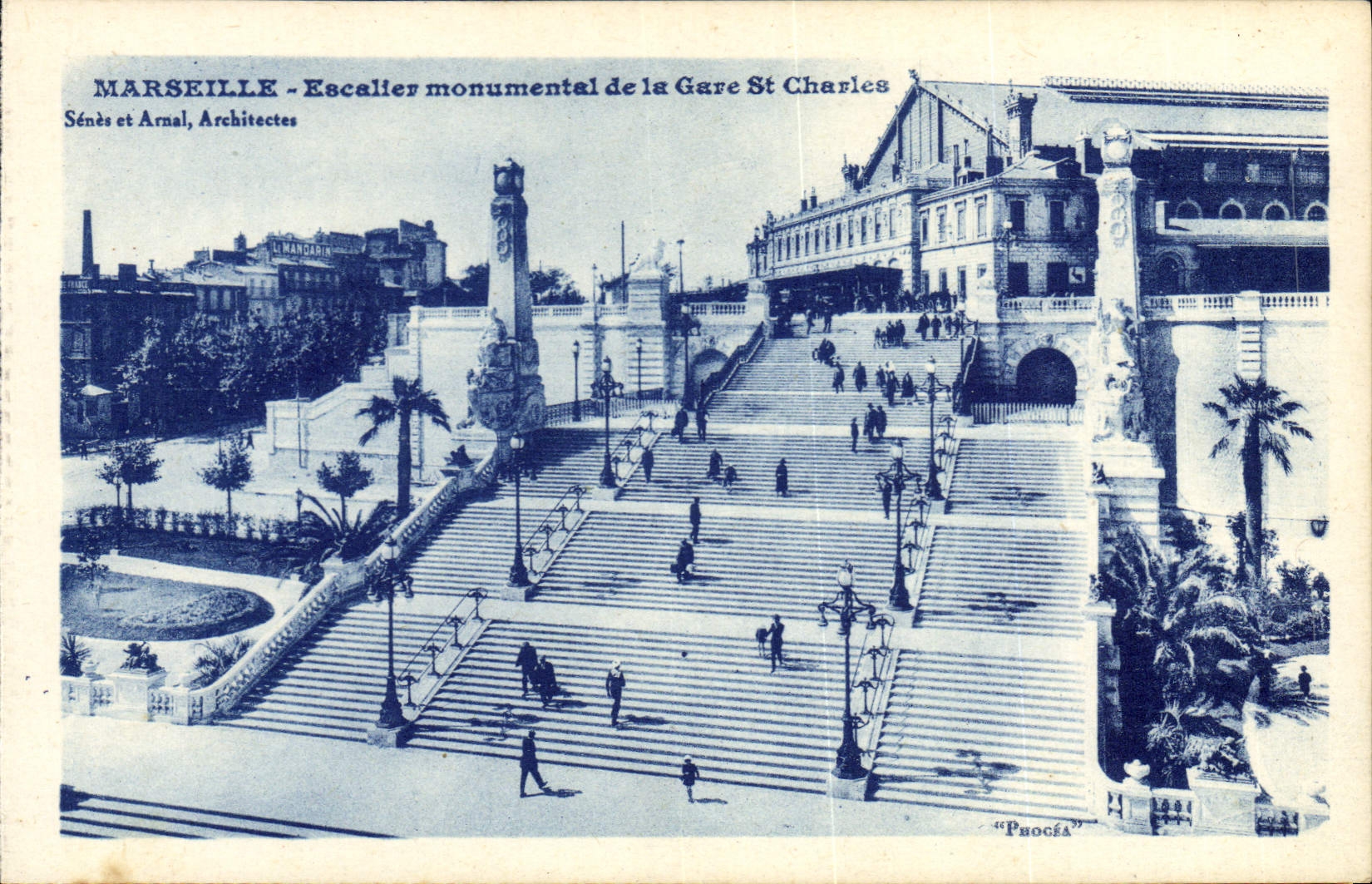 CPA Marseille Escalier Monumental De La Gare St Charles