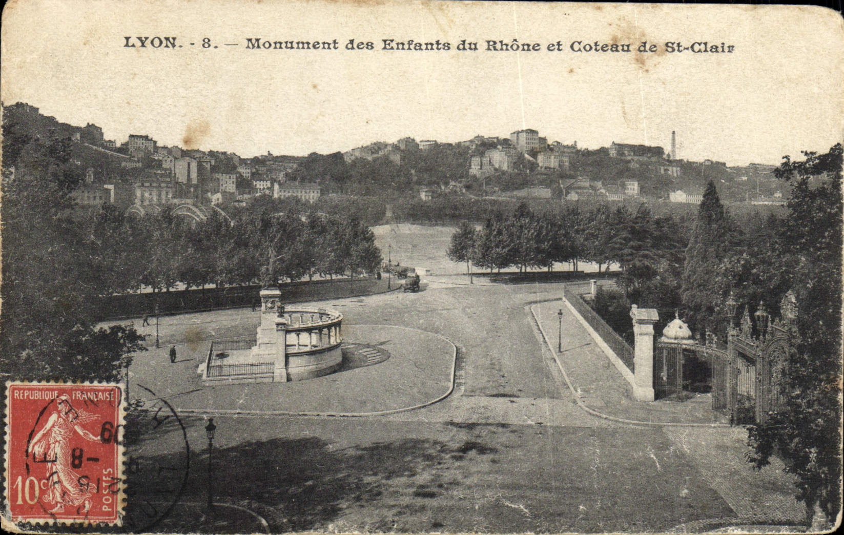 CPA Lyon Monument Des Enfants Du Rhone Et Coteau De St Clair